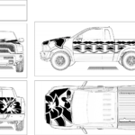 Black on White Leis and Hibiscus Truck Design #2