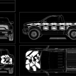 White on Black Leis and Hibiscus Truck Design #2